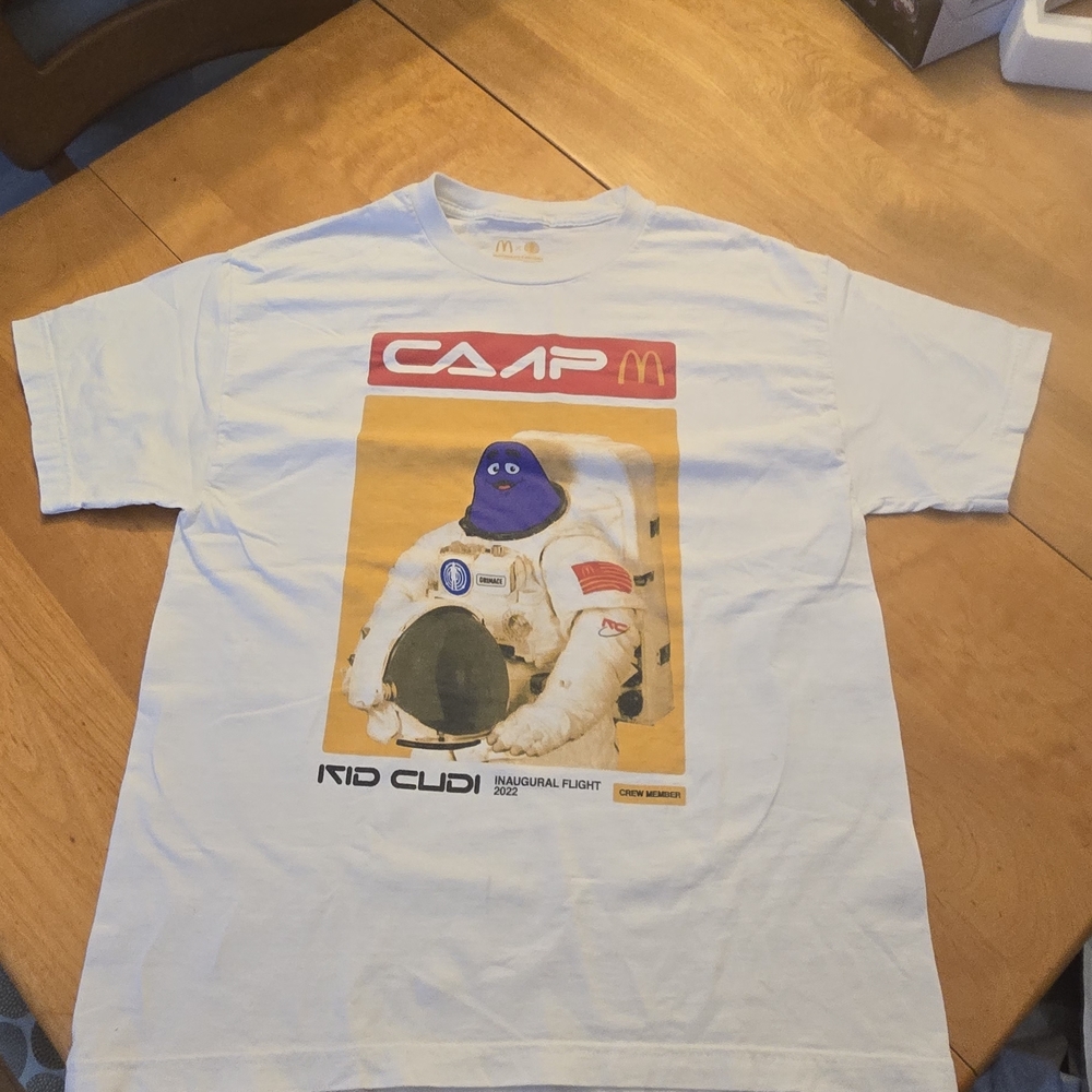 McDonald's 2022 Kid Cudi Camp Graphic T-Shirt with Red and Yellow